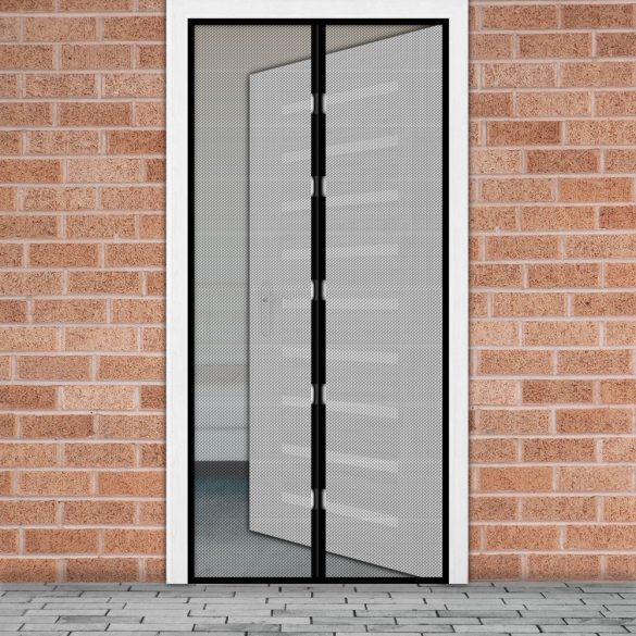 Szúnyogháló függöny ajtóra mágneses 100 x 210 cm fekete 11398BK