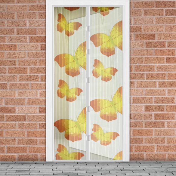 Szúnyogháló függöny ajtóra mágneses 100 x 210 cm Sárga pillangós  11398L