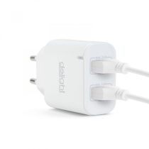 Delght USB Hálózati adapter 2xUSB fehér 55045-2WH