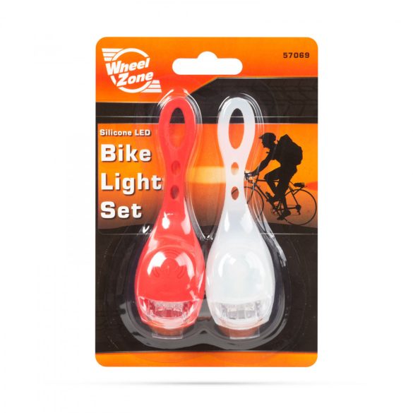 LED-es kerékpár lámpa szett szilikon borítással 57069