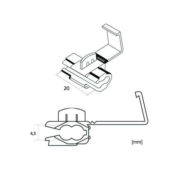 Kábeltoldó 4,5 x 20 mm