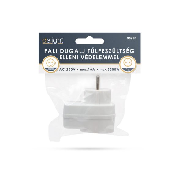  Túlfeszültség védő gyerekzárral Delight 05681