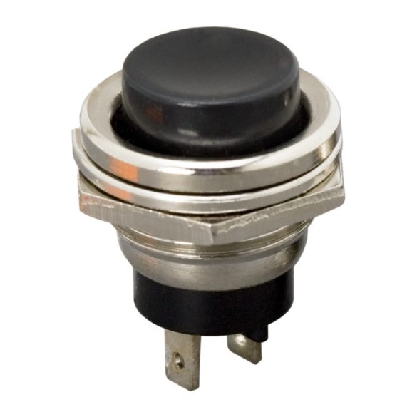 Nyomógomb 1 áramkör 2 A - 250 V OFF - (ON) fekete
