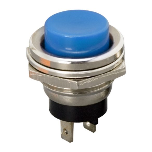Nyomógomb 1 áramkör 2 A - 250 V OFF - (ON) kék