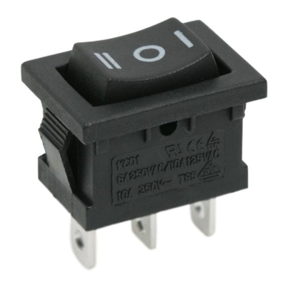 Billenő kapcsoló 1 áramkör 6 A - 250 V ON - OFF - ON I-O-II jelzéssel