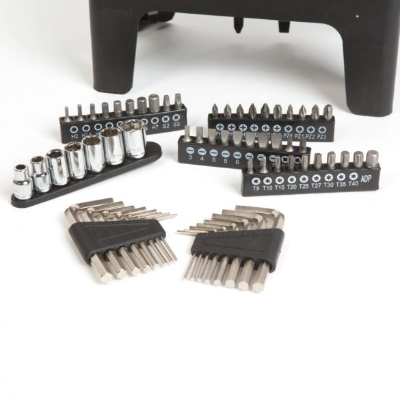 Csavarhúzó készlet - 77 részes, imbusszokkal, krovákkal, bitfejekkel 10695