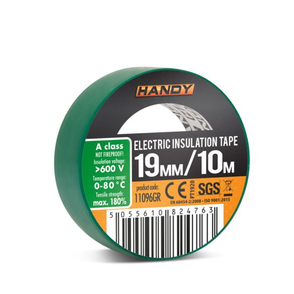 Szigetelőszalag 19 mm · 10 m zöld 11096GR