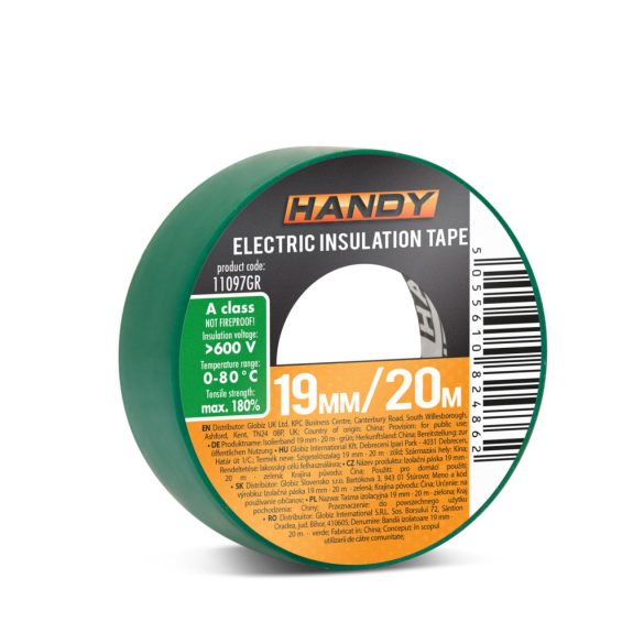Szigetelőszalag 19 mm · 20 m Zöld 11097GR