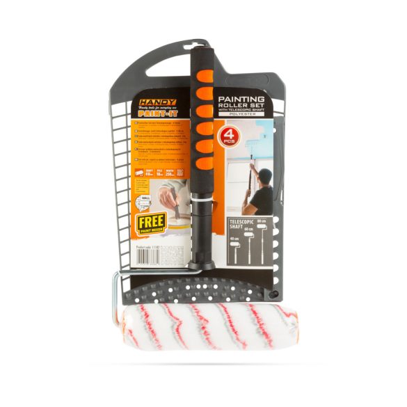 Festőhenger szett teleszkópos nyéllel - 4 db-os 11182
