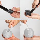 Szolár lampion fényfüzér - 10 db fehér lampion, hidegfehér LED - 3,7 m 11227