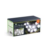 Szolár lampion fényfüzér - 10 db fehér lampion, hidegfehér LED - 3,7 m 11227