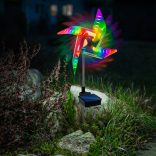 LED-es szolár szélforgó - színes LED, leszúrható - alu, műanyag - 75 x 23 x 23 cm 11272