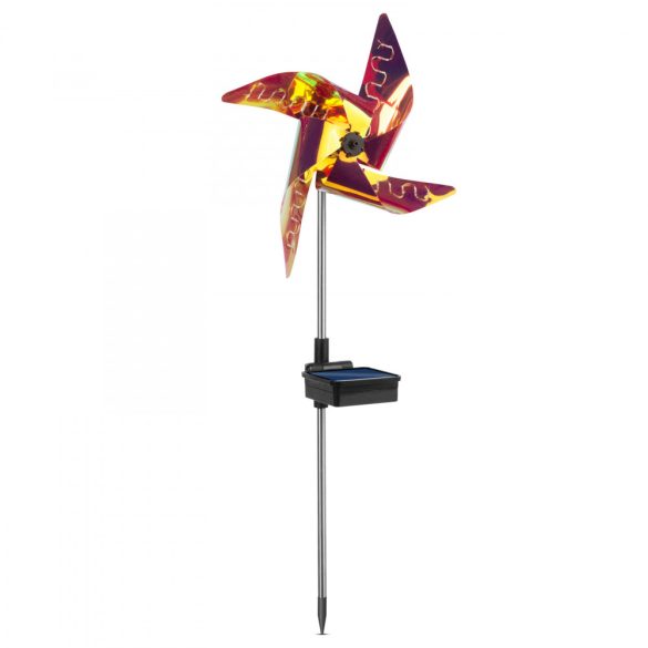 LED-es szolár szélforgó - színes LED, leszúrható - alu, műanyag - 75 x 23 x 23 cm 11272