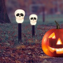 Led-es szolár lámpa - halloween - koponya 11374F