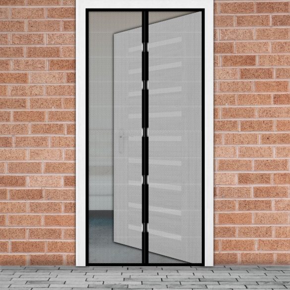 Szúnyogháló függöny ajtóra mágneses 100 x 210 cm fekete 11398BK