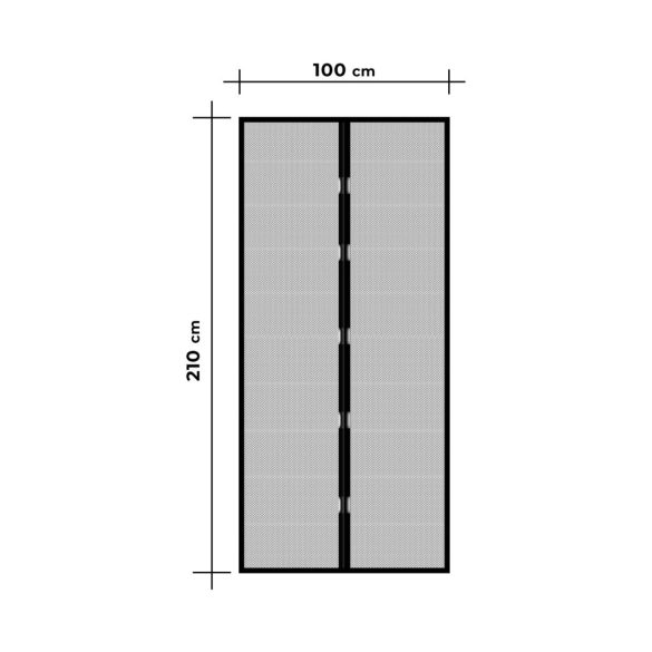 Szúnyogháló függöny ajtóra mágneses 100 x 210 cm fekete 11398BK