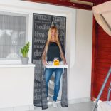 Szúnyogháló függöny ajtóra mágneses 100 x 210 cm feliratos 11398B