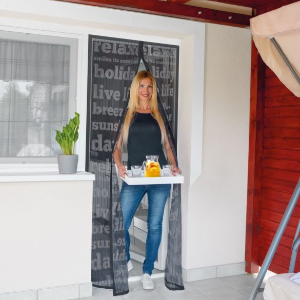 Szúnyogháló függöny ajtóra mágneses 100 x 210 cm feliratos 11398B