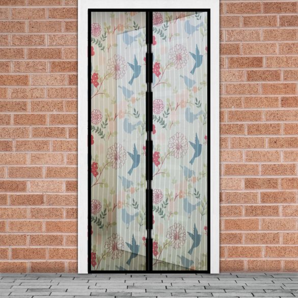 Szúnyogháló függöny ajtóra -mágneses- 100 x 210 cm - madár mintás  11398J