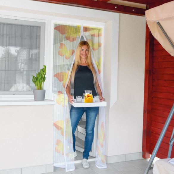 Szúnyogháló függöny ajtóra mágneses 100 x 210 cm Sárga pillangós  11398L