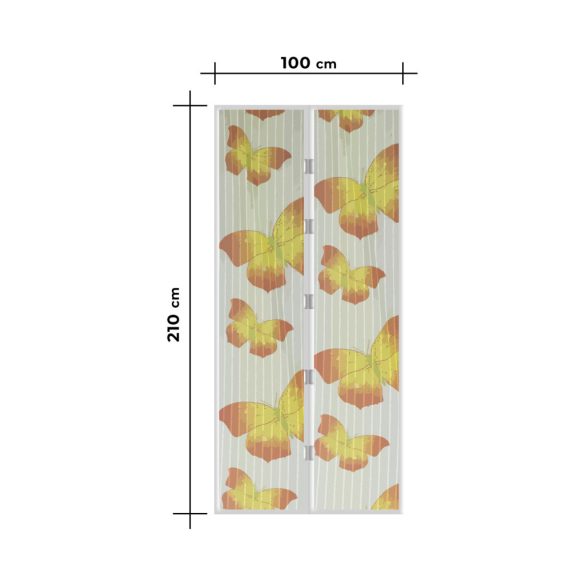 Szúnyogháló függöny ajtóra mágneses 100 x 210 cm Sárga pillangós  11398L