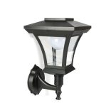 LED-es szolár lámpa - fali - 21 x 21 cm - 8 LED - fekete - melegfehér