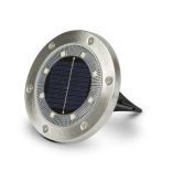 LED-es leszúrható / fali szolár lámpa - kör alakú - SMD LED - hidegfehér - 12 cm