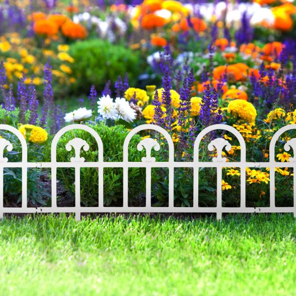 Virágágyás szegély / kerítés 60 x 30 cm - fehér 11476A