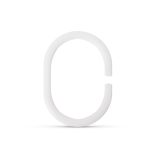 Zuhanyfüggöny-karika - műanyag, ovális - 12 db / csomag
