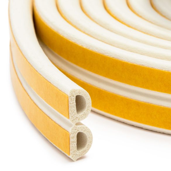 Öntapadós ajtó- ablakszigetelő "D" profil - 40 m fekete 12 mm