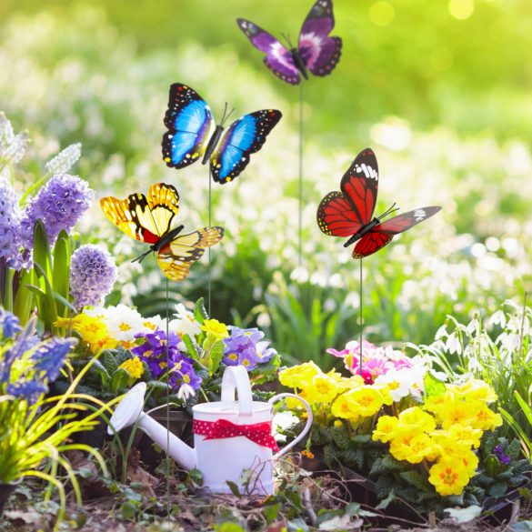 Leszúrható dekor pillangó - többféle - 29 cm - műanyag 11699