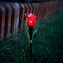   LED-es szolár tulipánlámpa - sárga / piros / rózsaszín - 31 cm - 12 db / kínáló