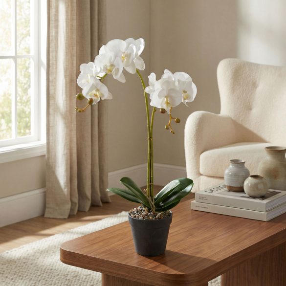 Műnövény dekoráció - orchidea - 2 féle - 54 cm
