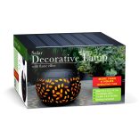 Szolár dekor lámpa - lángeffekttel - 12 sárga LED - 15 x 15 x 11 cm