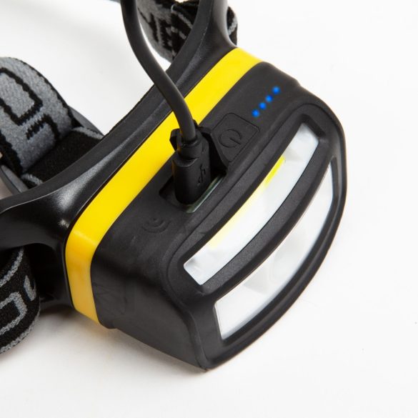 Fejlámpa Li-ion akkumulátorral mozgásérzékelővel 4 db COB LED-del 18609