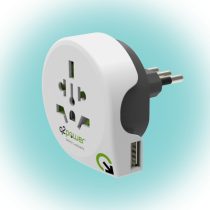   Q2POWER 1.100190 utazóadapter, World to Italy USB, indulási ország: AUS/CHINA, IT, UK, CH, BRAZIL, USA, EURO, célország: IT, USB port