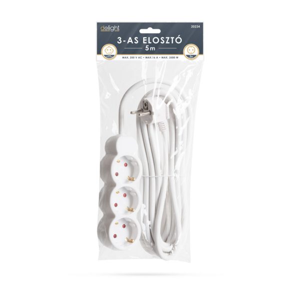 03-5m hálózati elosztó hosszabbító (3X1,5MM² vezetékkel) 20234