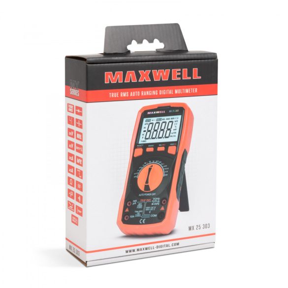 Multiméter MAXWELL Digitális hőmérséklet méréssel (TRUE RMS) 25303