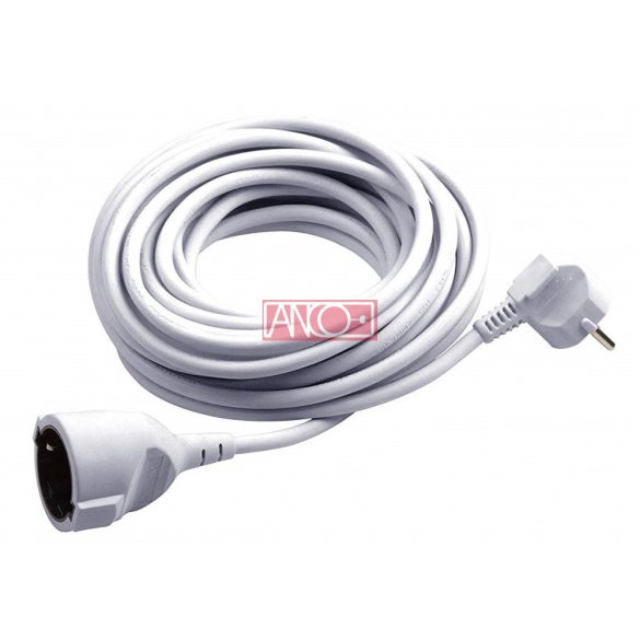 Lengő hosszabbitó 10m, fehér  H05VV-F 3x1.5 mm² kábellel