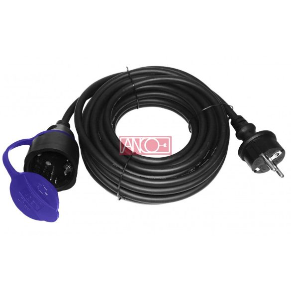 Kültéri lengő hosszabbító 10 m  H07RN-F 3x1.5 mm² gumi kábellel