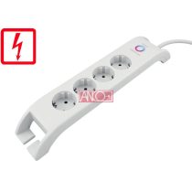 Asztali elosztó 4-es+2xUSB-A, túlfesz.