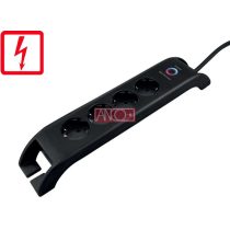  Elosztó 4-dugaljas+2xUSB-A, túlfeszültség védett, H05VV-F 3G1.5 mm² , felületre szerelhető