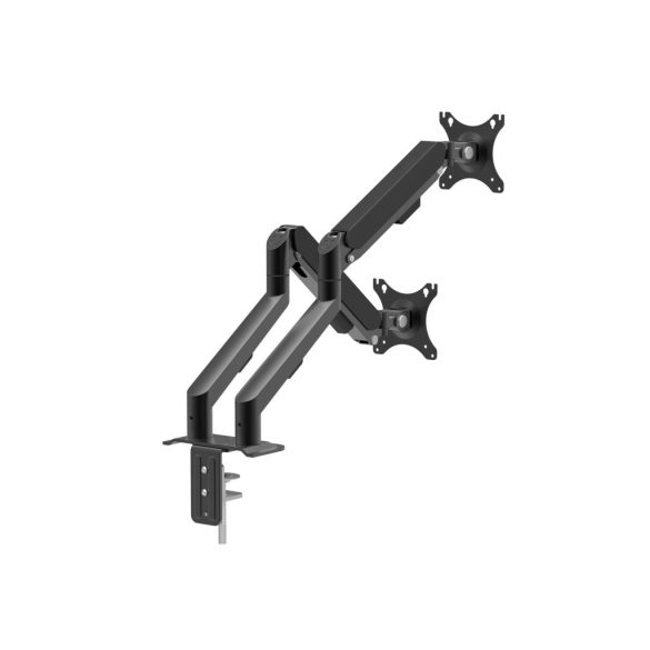Monitor&TV tartókonzol - dupla karos, teleszkópos - asztallapra rögzíthető