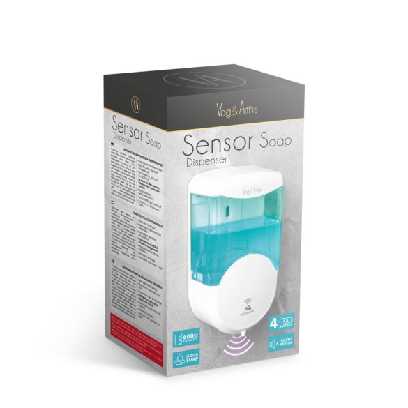 Szenzoros szappanadagoló - 600 ml - fali - elemes - fehér  51120A