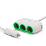 Szivargyújtóaljzatba csatlakoztatható 3-as elosztó + 2 x USB 54922