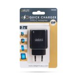 Adapter - Type-C - gyorstöltő, PD20W - fekete 55046BK