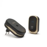 Delight Vezeték nélküli csengő elemes kültéri, 230V beltéri egység design-os, fekete 55330B