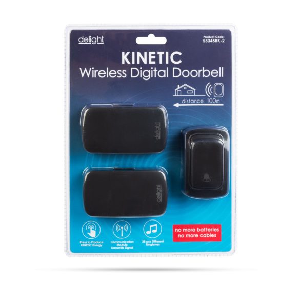 Digitális elem- és vezeték nélküli csengő - Kinetic 55345BK-2