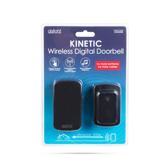 Digitális elem- és vezeték nélküli csengő - Kinetic 55345BK