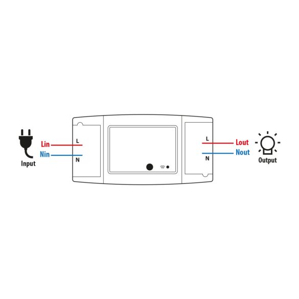 Smart Wi-Fi-s rejtett kapcsoló - 90-250V, 16A - Amazon Alexa, Google Home, IFTTT kompatibilitás